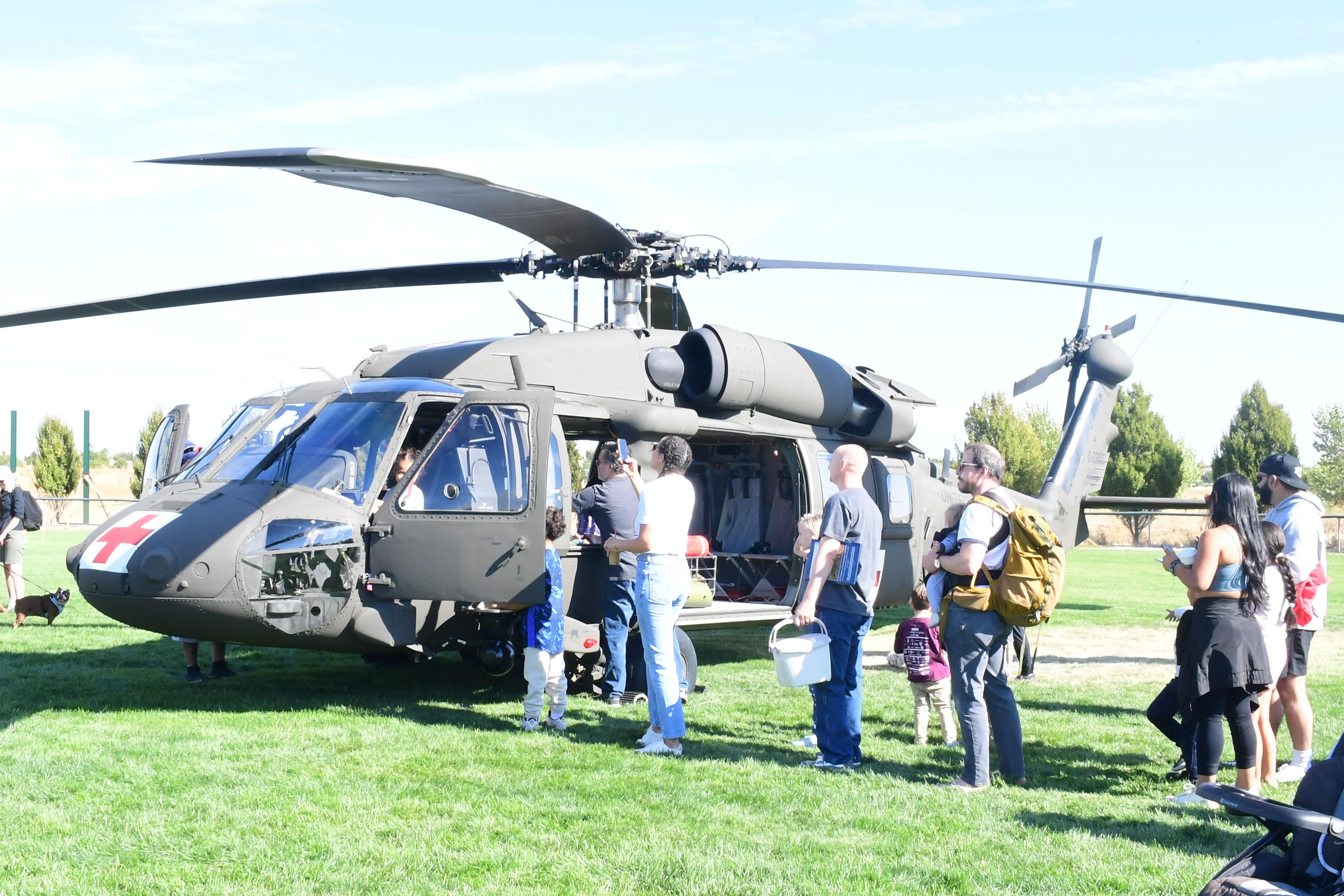 Families waited in line to see inside aircraft