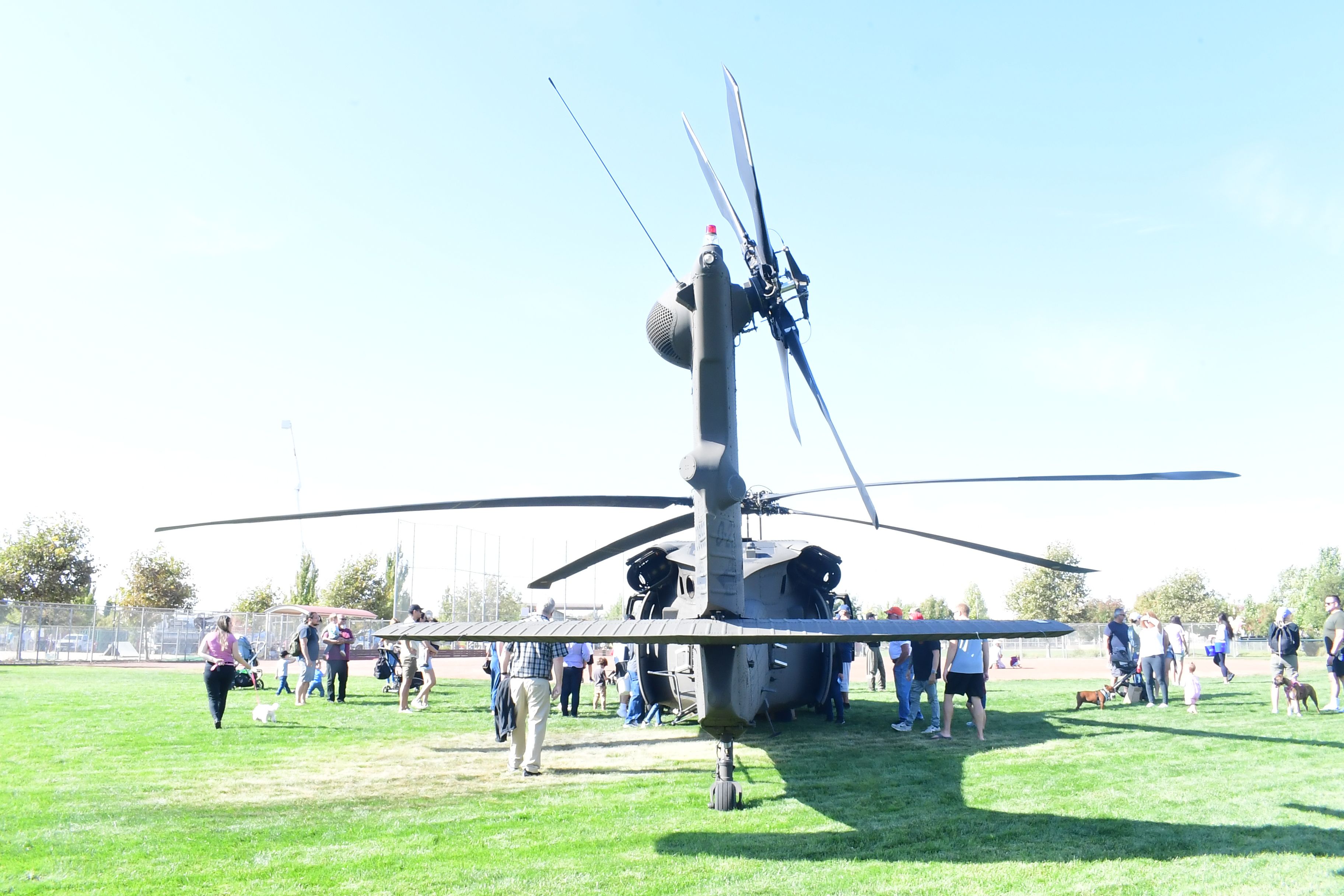 Spectators gather around Blackhawk