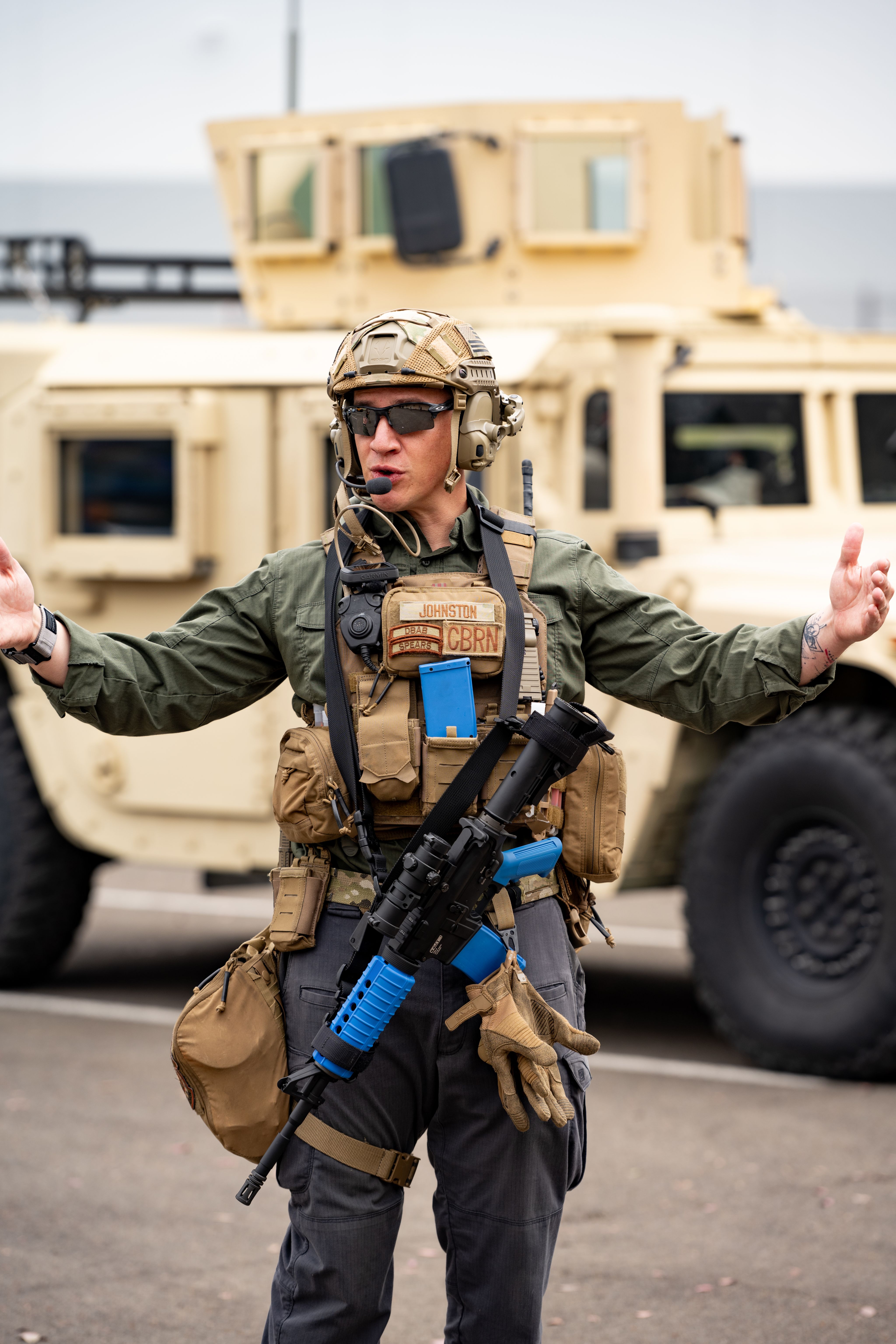 Airman with tactical headset 