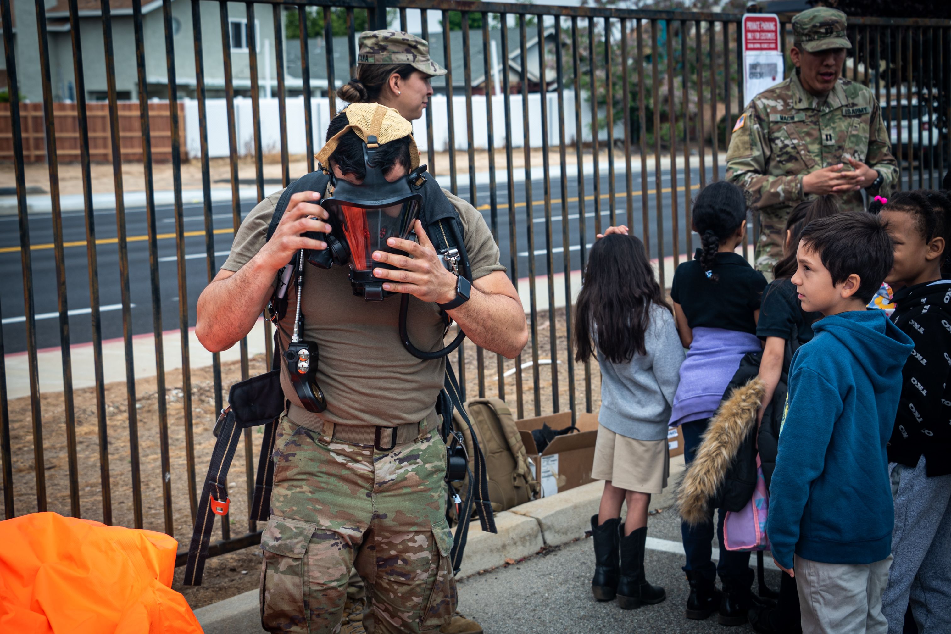 Soldiers with children