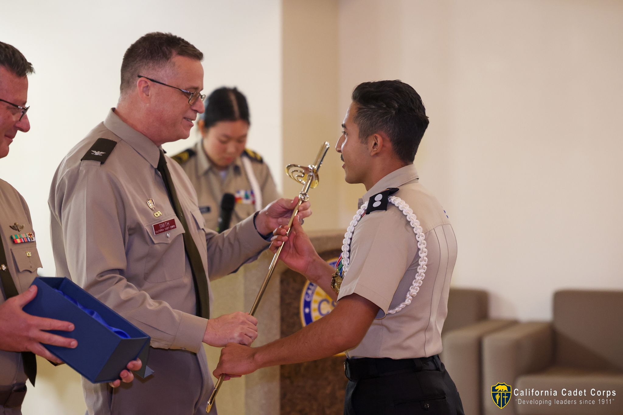 Cadet receives Stilwell Saber