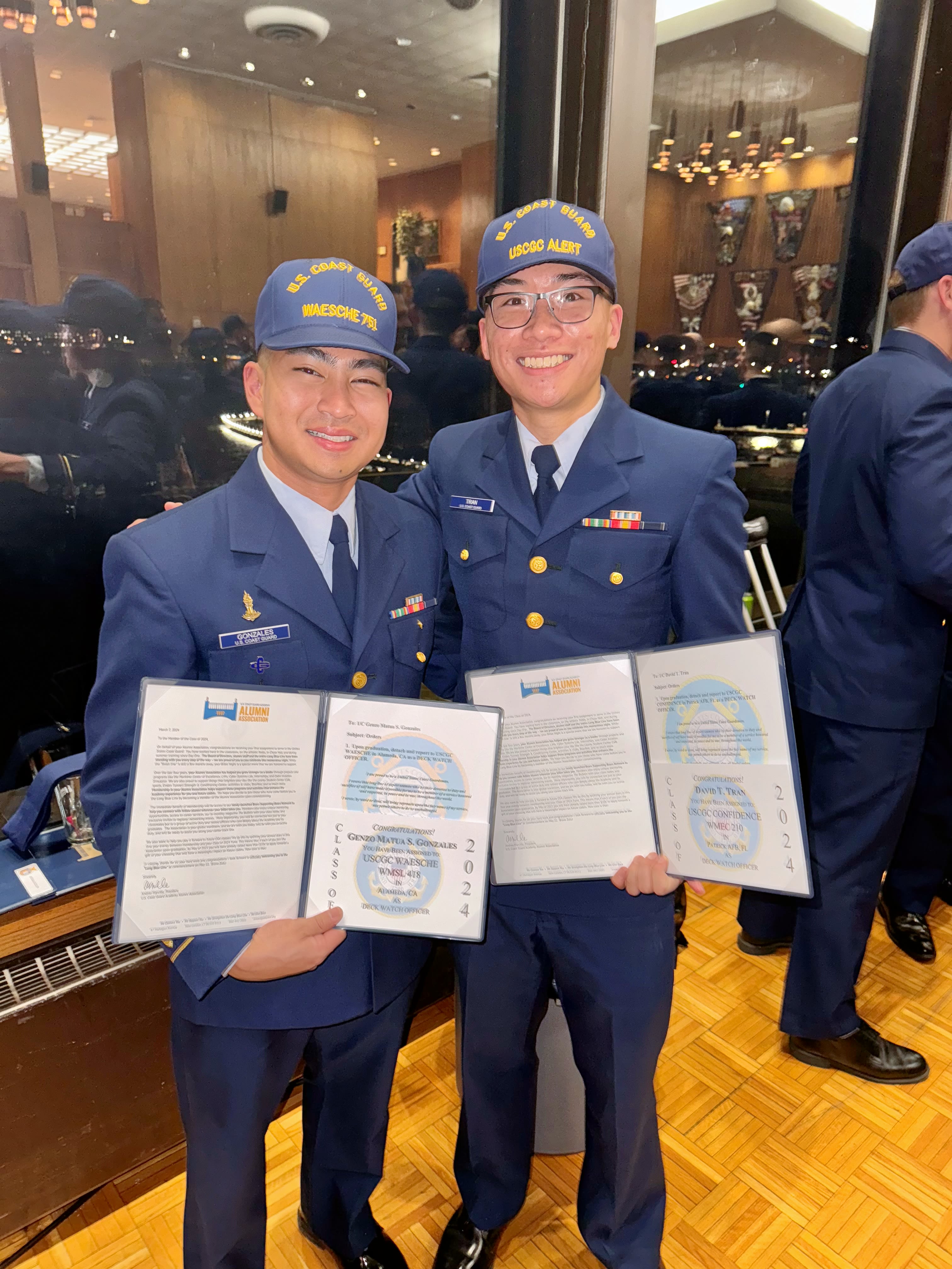 Cadets receiving orders.