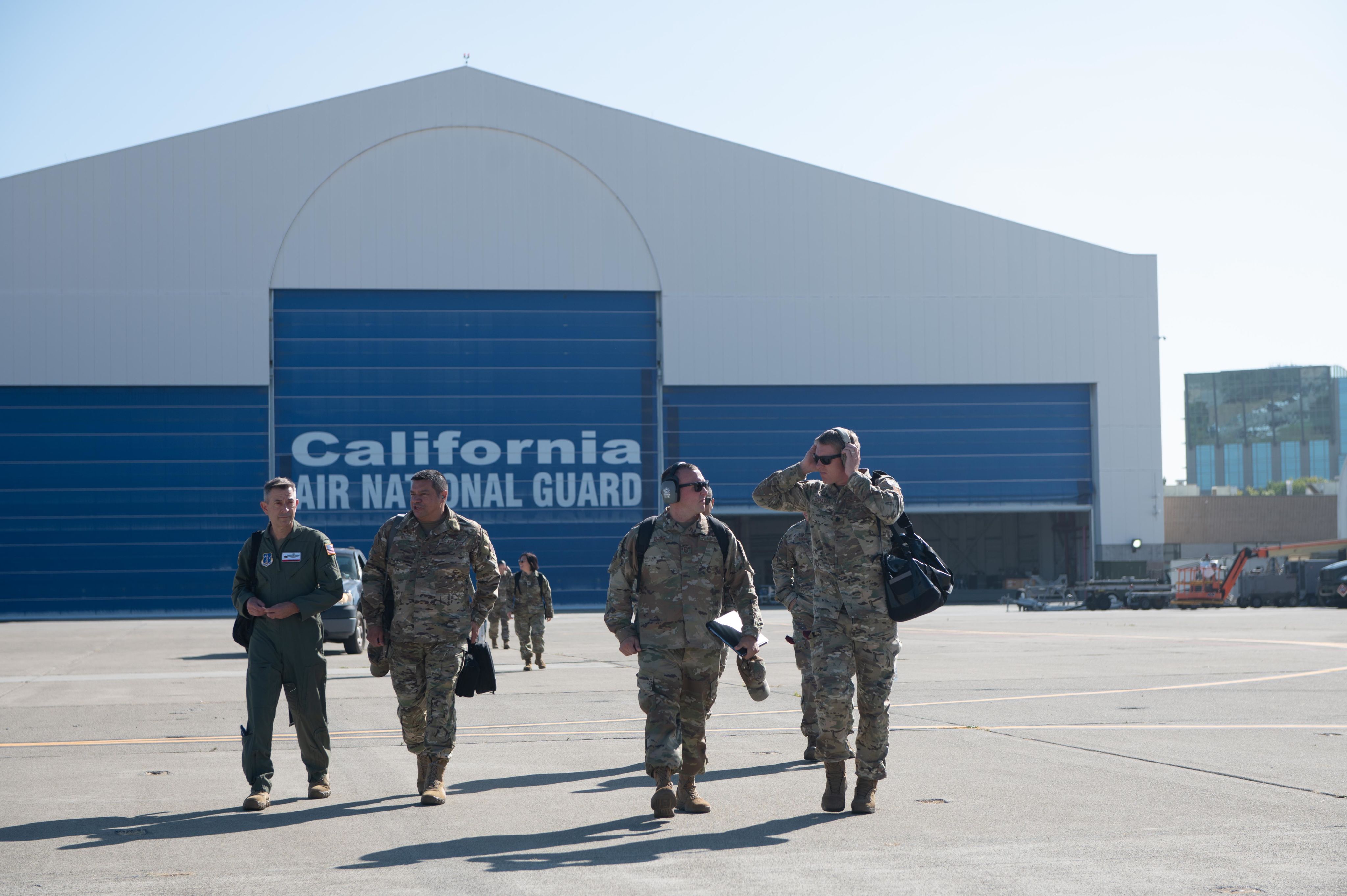 Group of Airmen walk together