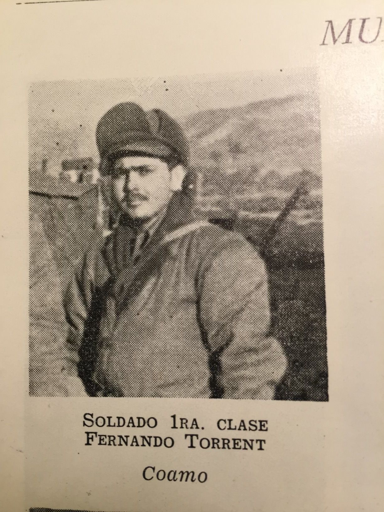 A picture of Pfc. Fernando Torrent