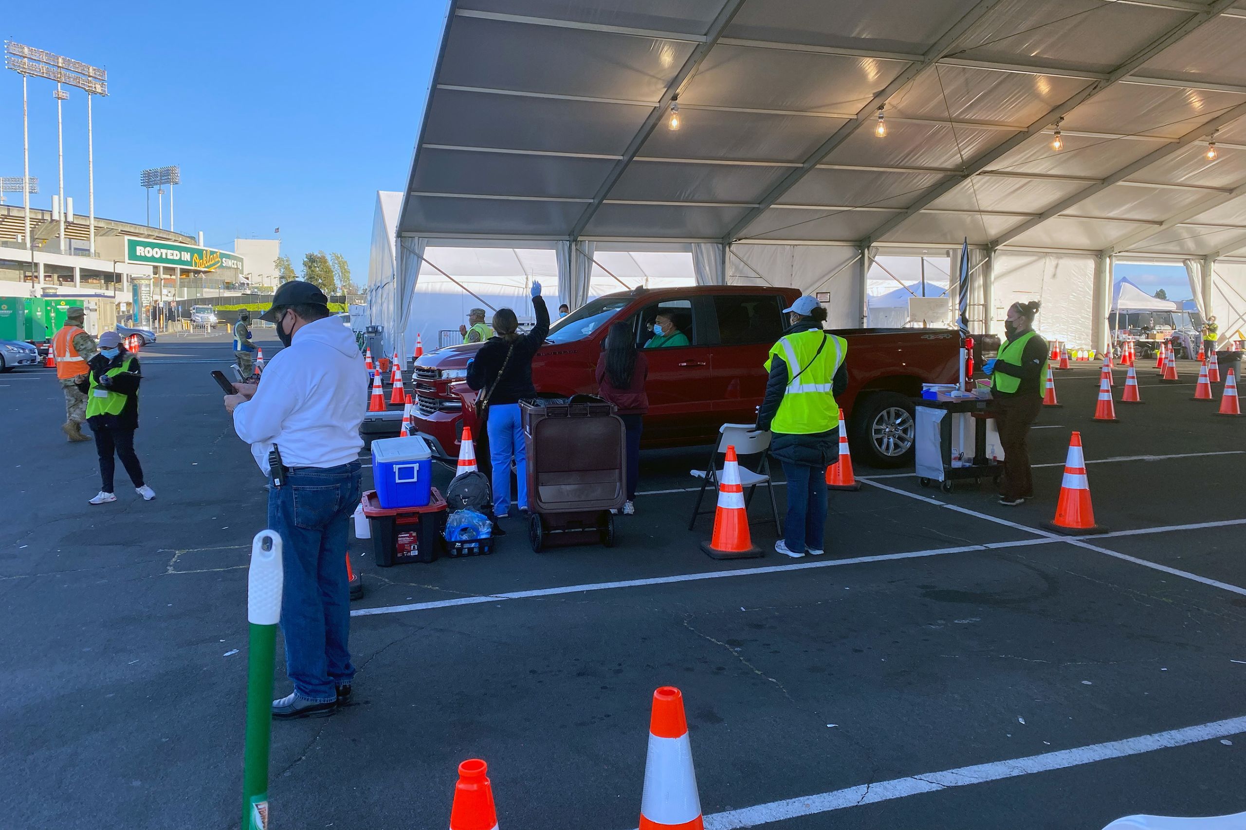 Photo of vehicle at Oakland vaccination center