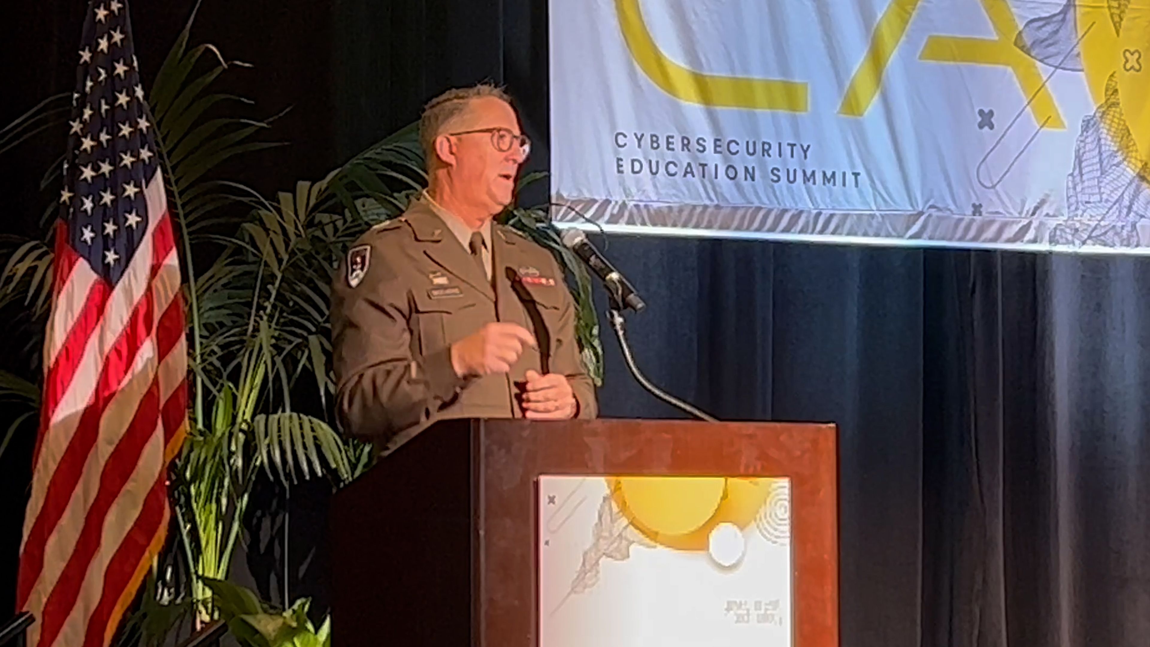 Military General addresses crowd