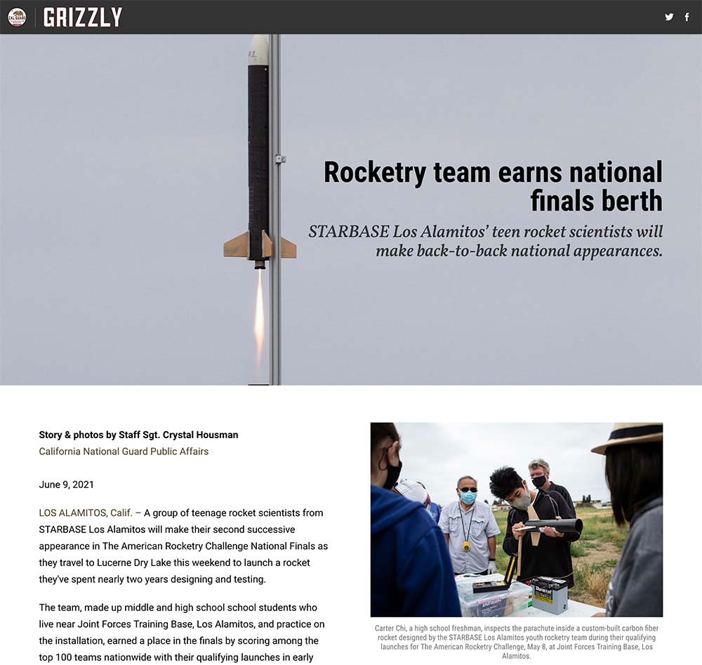 Screen shot of Grizzly Magazine layout.