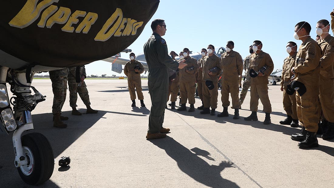 Task Force Torch students meet Super Bowl LVI flyover pilots