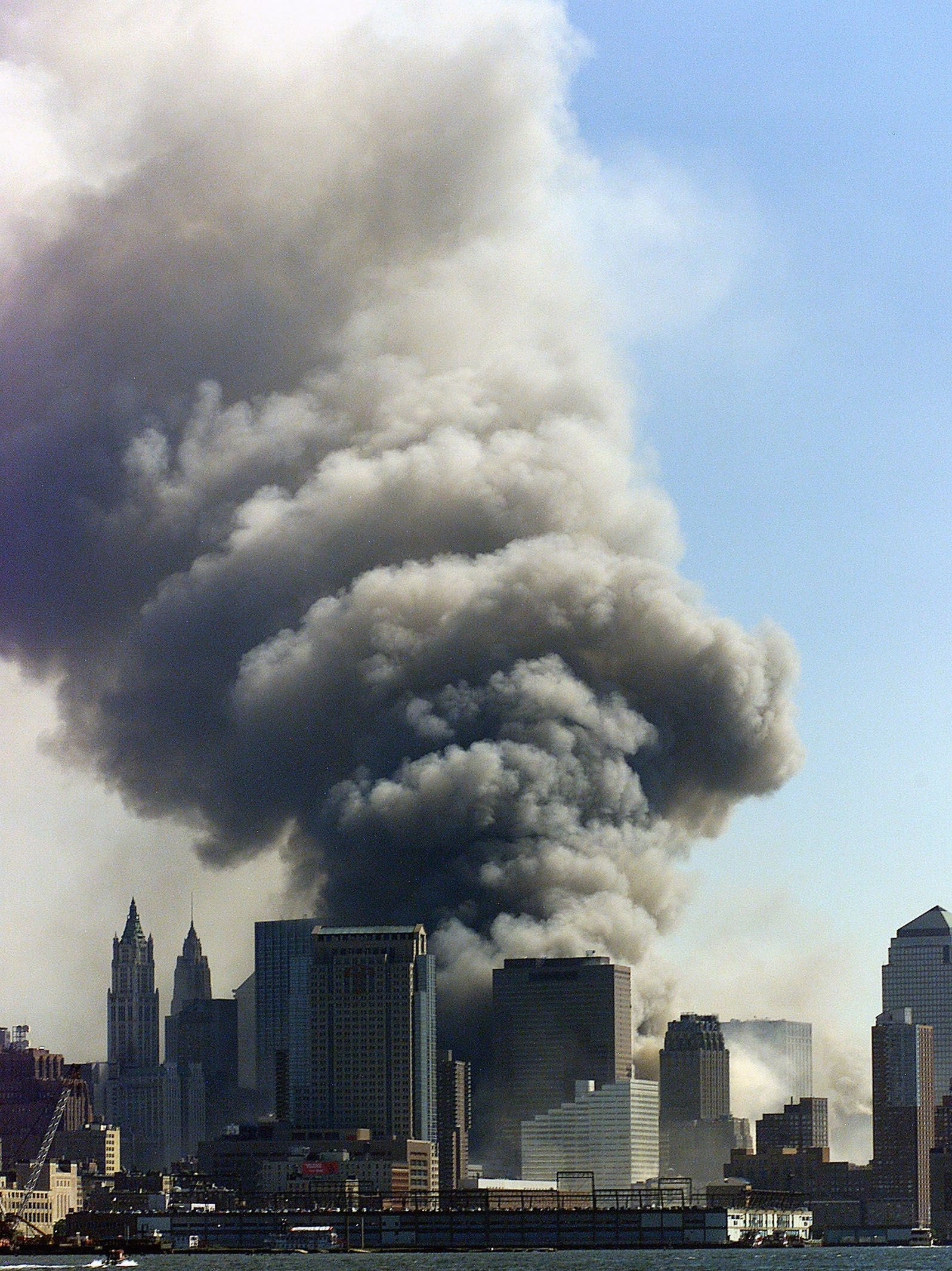 Smoke plume over New York City.